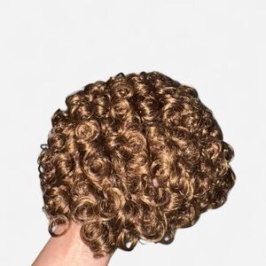 Curly Brown Costume Wig Retro Ringlet Short Wig